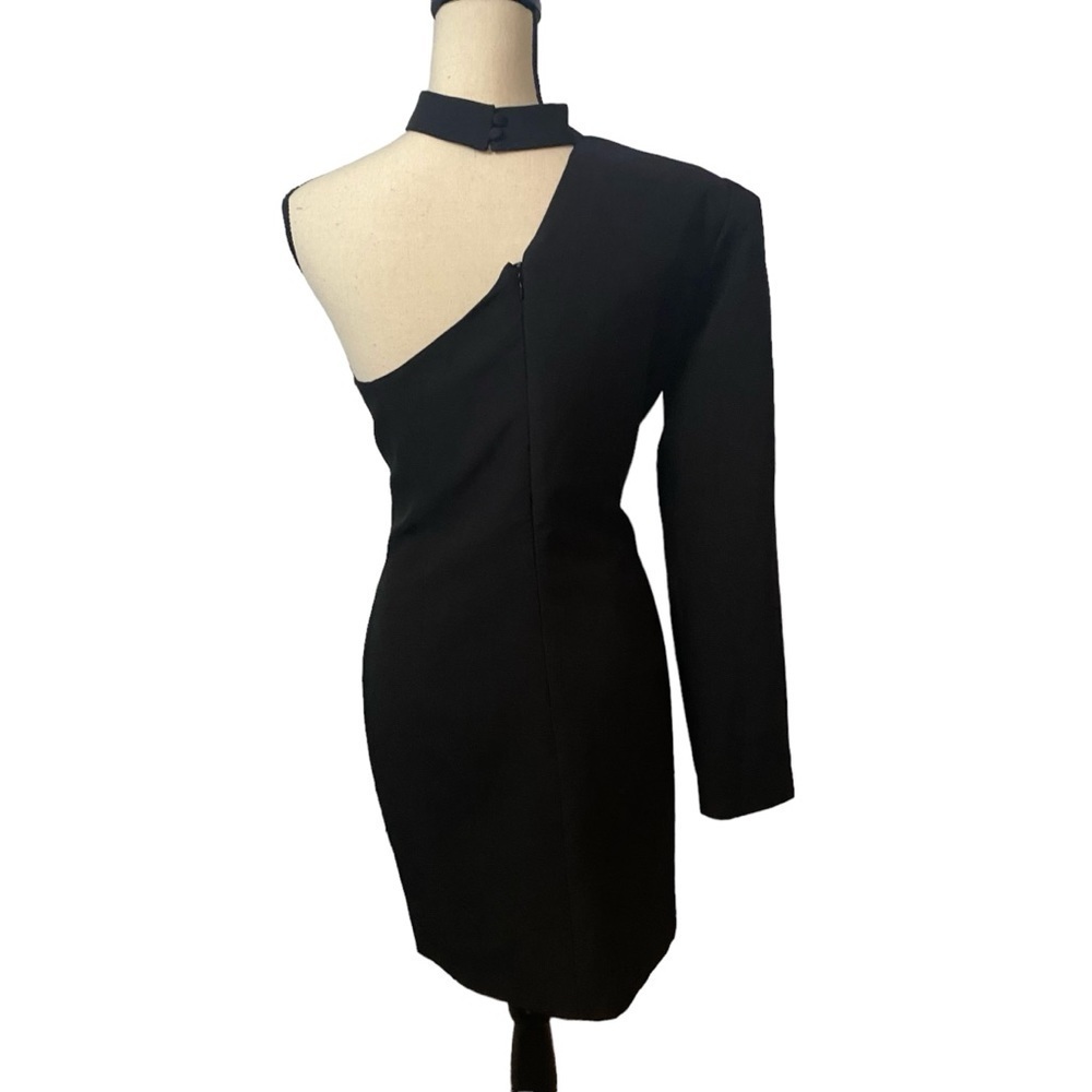Bardot NWT Black One-Shoulder Asymmetrical Dress in Sz 10 - Picture 4 of 14